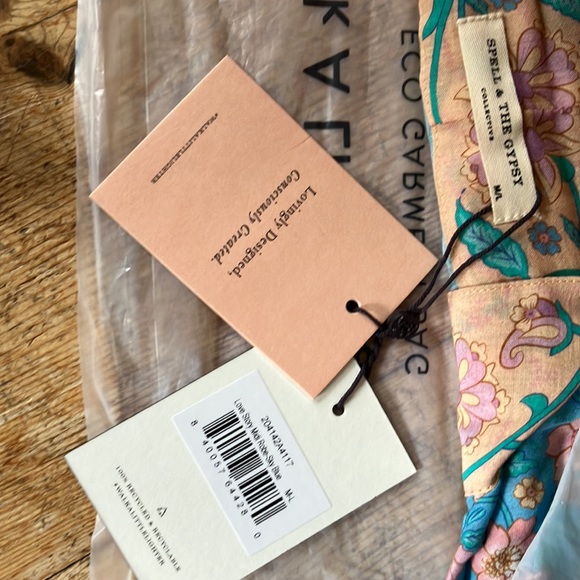 Spell Love Story Midi Cotton Robe Sky Blue medium large NWT - Picture 13 of 14